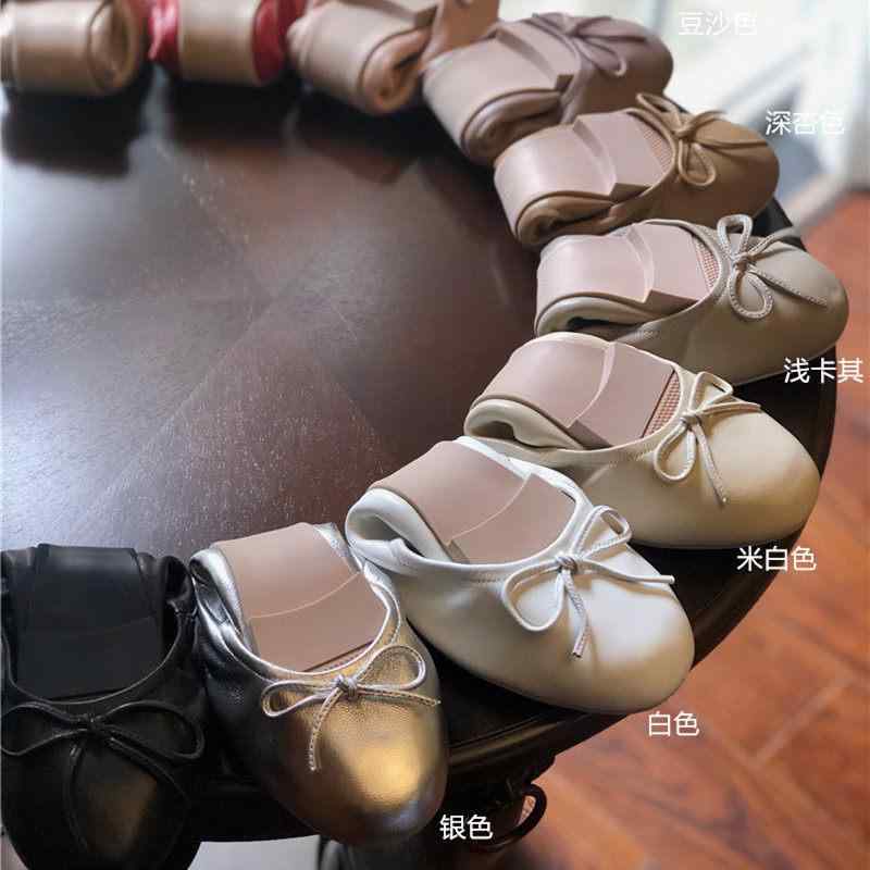 バレーシューズ 成人女性用 革 ラウンドトゥ 置き目とり捨てる レトロ フラットソール ホンブルグ帽原材料 シュロの葉 渦巻形 心地好い 普段使い走り 軽さ 通い相応う