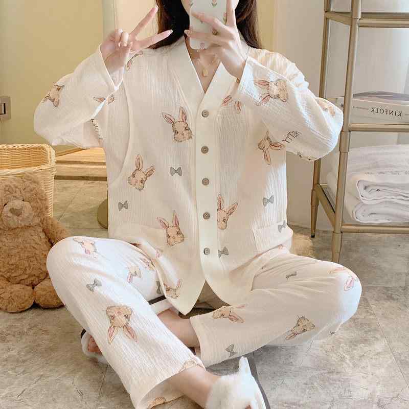 マタニティ 含ませる パジャマ 妊婦用 産後用 春夏 綿100% ガーゼ 薄っぺら 大きめ大きさ 通気性 好いたらしい 吸湿速乾 軽さ お座敷着 寝巻き
