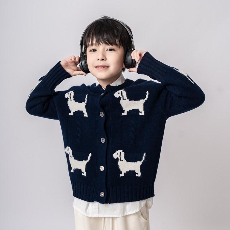 ジレー お坊っちゃん 秋冬 毛糸 生あたたかい原料品 名取り草食い違い 犬ころ 小間絵 柄 愛くるしげ 赤ちゃん服 パステル色の 保温性 日常使い走り