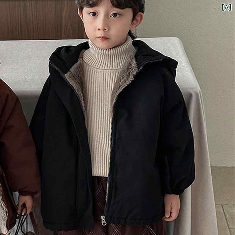 キッズ パーカー 厚地の外套 ボンネット付き添い人 加厚 フリース 生あたたかい 原料品 秋冬 男女兼用 保温 印字機 軽さ アウトドア 普段使い