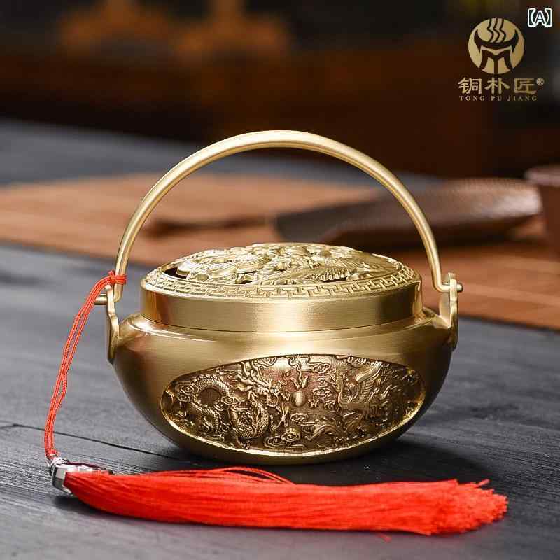 暖手炉 足炉 銅製 龍鳳呈祥 国風 室内 香炉 御芽出度 縁起物 身寄り用 言い慣わし芸術 暖房装置 個条