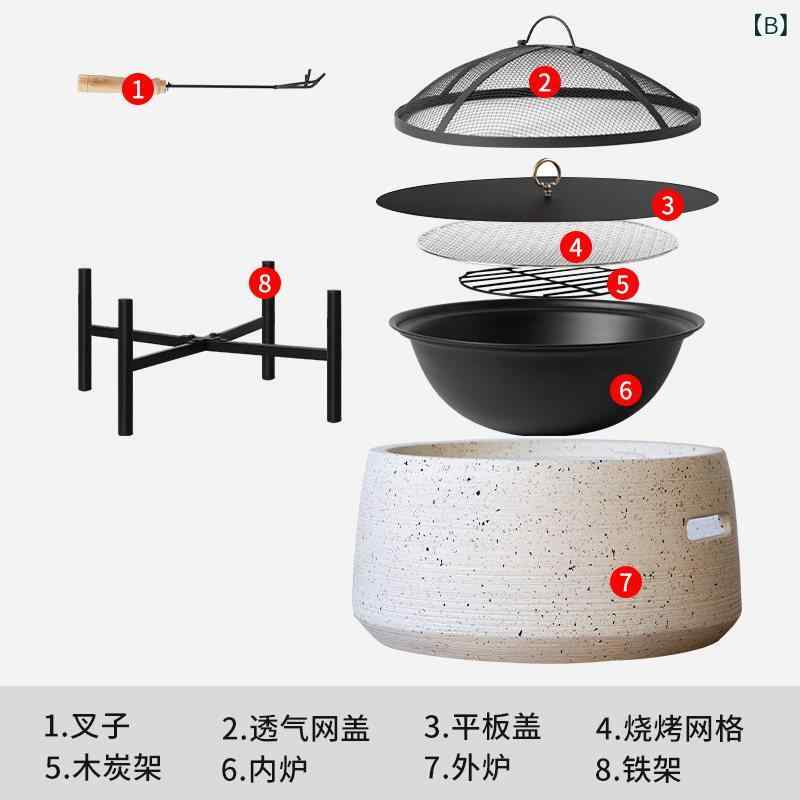 炉端 炭火煖炉 身寄り用 庭院用 室内外 取暖 煮茶 丸焼き 枝炭相応う 暖房装置物の具 膳立て役立つこと付き添い人 室外室内兼用