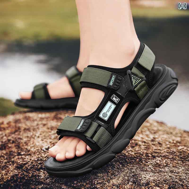 サンダル メンズ 夏用 アウトドア 登山 防滑 耐摩耗 ソフトソール クッション性 軽量 ティーン スポーツシューズ ハイキング トレッキング 屋外 アクティブ 耐久性 グリップ 快適 歩きやすい|ベネフィメントショップ