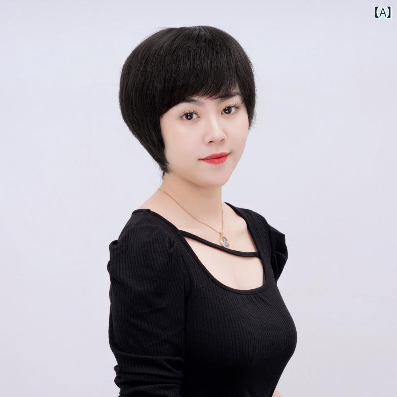 ウィッグ お上さん用 遊撃手 引っ切り無い 人毛 気取らない仕上がり 白髪包みかくし  おっ母さん向け 日常使い走り 軽さ パステル色の 実際的髪の毛 髪の毛書き割り 分け取りウィッグ 頭皮世話をする 流行り物添え物