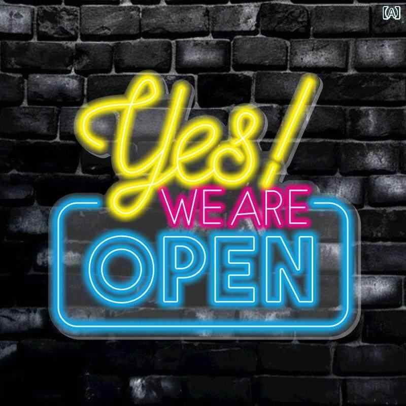 ネオンサイン LED 取り引き中 OPEN バス発着場かざり付ける 発しる点火装置 喫茶店 赤ちょうちん 食べ物屋 ラーメン店 触れ散らかす張り出し 販売店見せびらかす 室内用 目立つ表われ