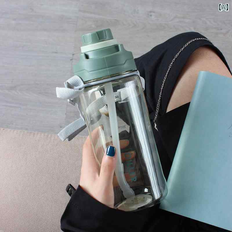水筒 ボトル 大容量 2000ml ストロー プラスチック 男女兼用 スポーツ用 アウトドア ポータブル 目盛り付き 軽量 耐久性 携帯便利 ジム ハイキング 日常使い|ベネフィメントショップ