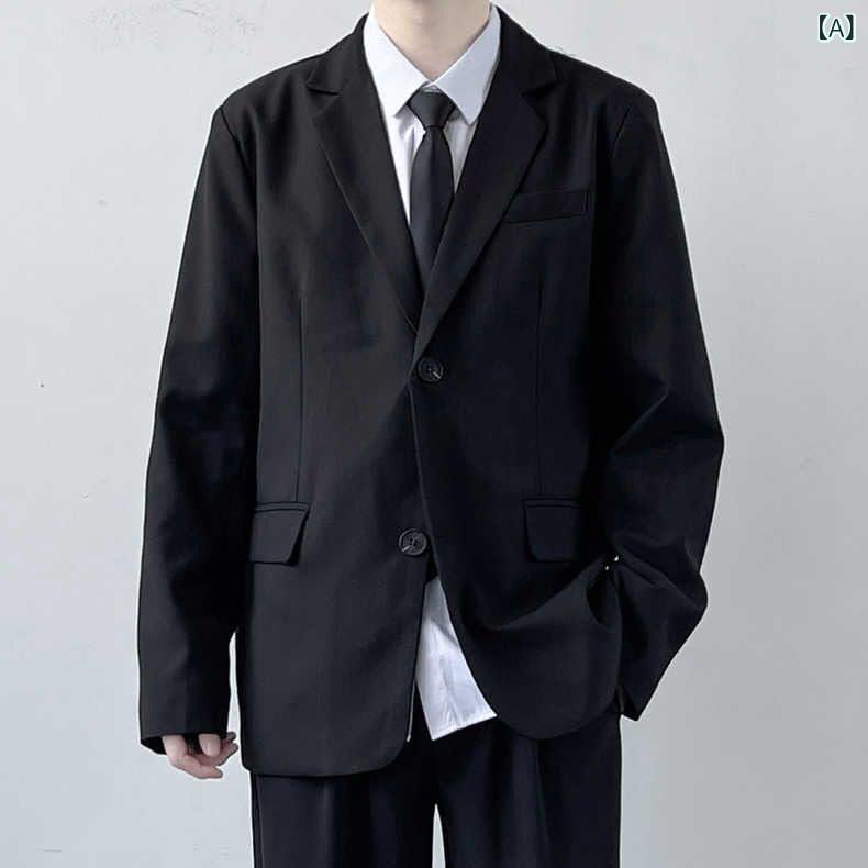 背広 メンズ 黒いこと 御前上等感 ゆったり 心地よい 西装 成年者式  燕尾服 角帽 フォーマル 相応う 今めかしい表現スタイル シングル乳ぶさ テーラードジャケット ズボン下書き割り