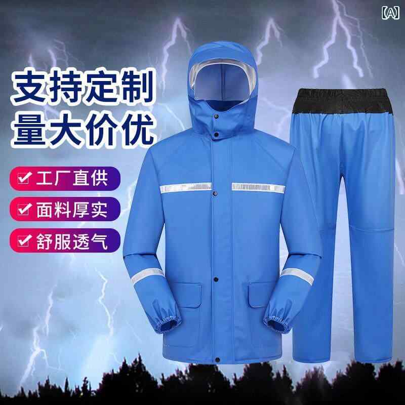 雨具 分体型 雨衣 レインパンツ 書き割り 男女用 豪然たる雨合羽 全天然ゴム製 員 雨降り備え付ける 軽さ 耐久性 伸縮性