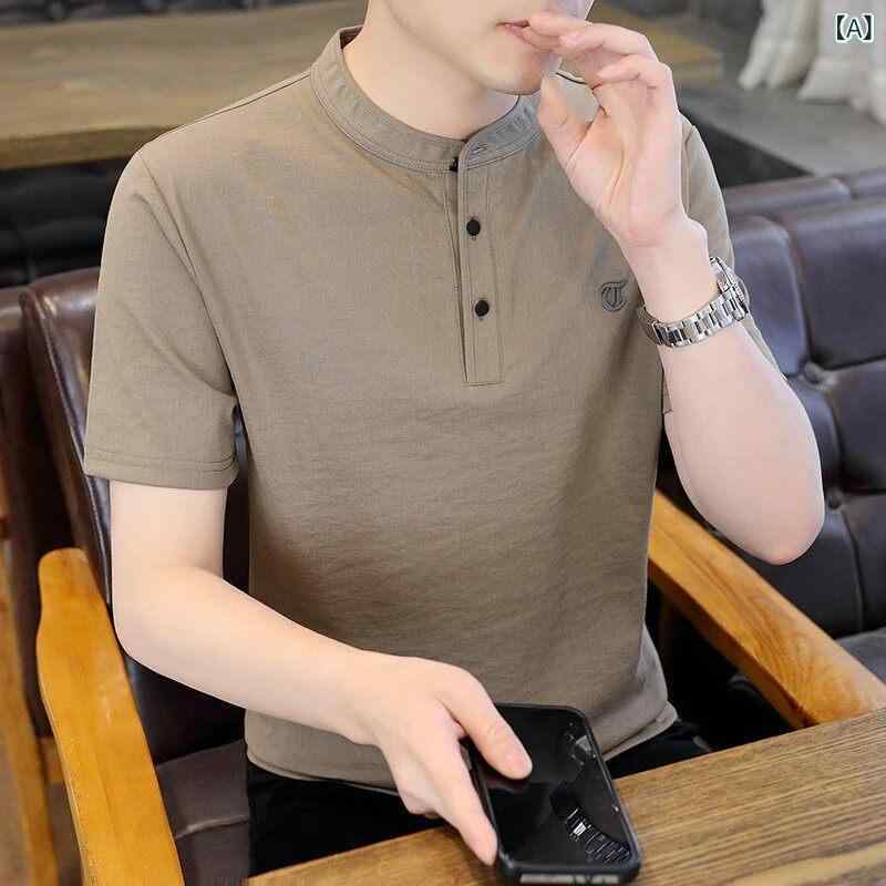 半袖ティーシャツ 成人男性用 御膳上等感 心地好い トップス 日常使い走り 軽さ 伸縮性 吸湿速乾 春夏 綿原料品 黒いこと系