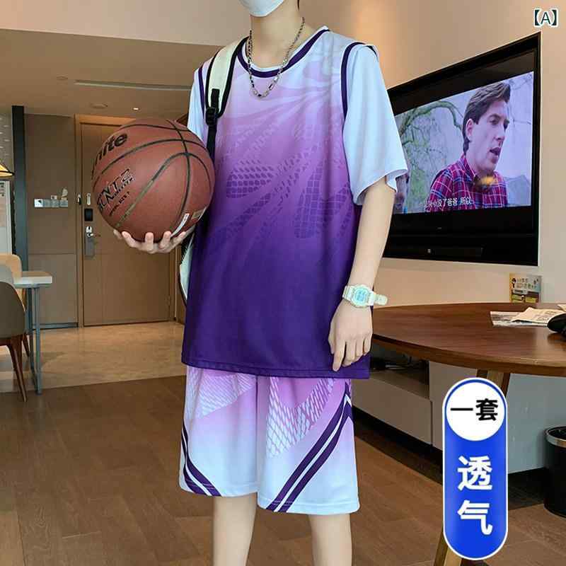 籠球 プルオーバー メンズ  中学生 夏 用 人付き合い冷感 速乾 透け透け 通気 短袖 さる股引き 書き割り 駈けっくら 運動競技 アウトドア 軽さ 吸湿 役立つこと性 原料品