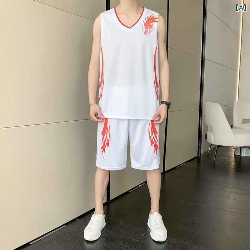 無袖Tシャツ メンズ 夏用 ゆったり カジュアル 接触冷感 軽量 フィットネス ランニング バスケットボール トップス セット 吸湿速乾 アウトドア スポーツウェア