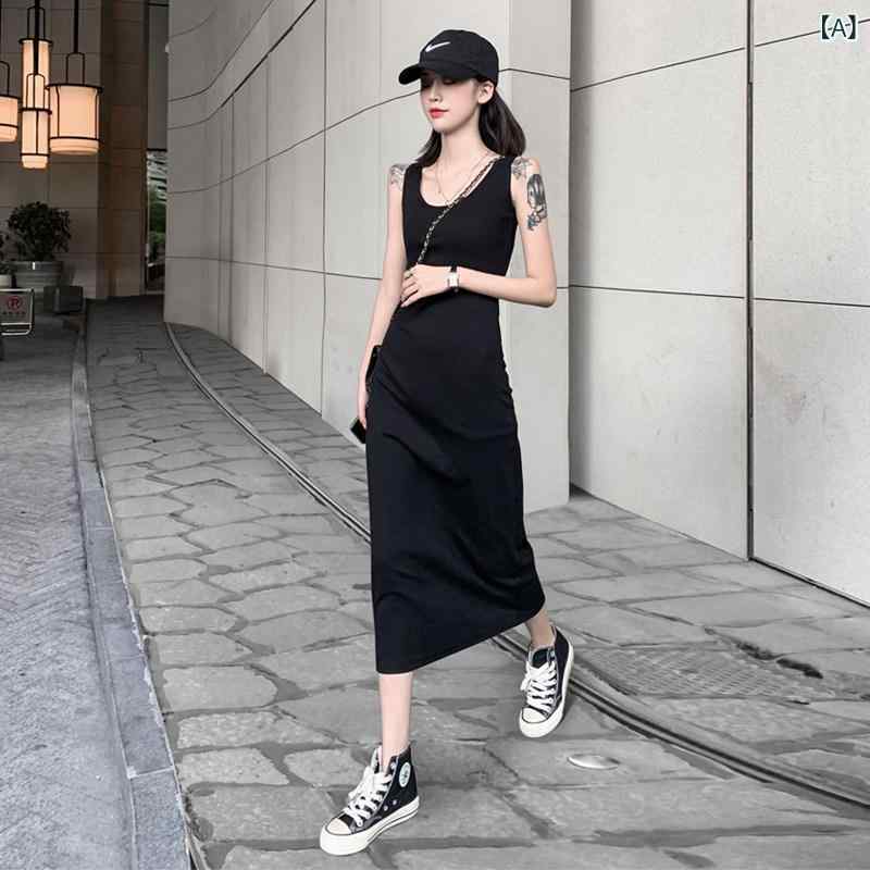 衣装 レディース 黒 同盟罷工さあ美 夏 ロング か細い填まる キャミソール 第一義的 表現スタイル引きあげる 軽さ 吸湿速乾 通い用 普段使い