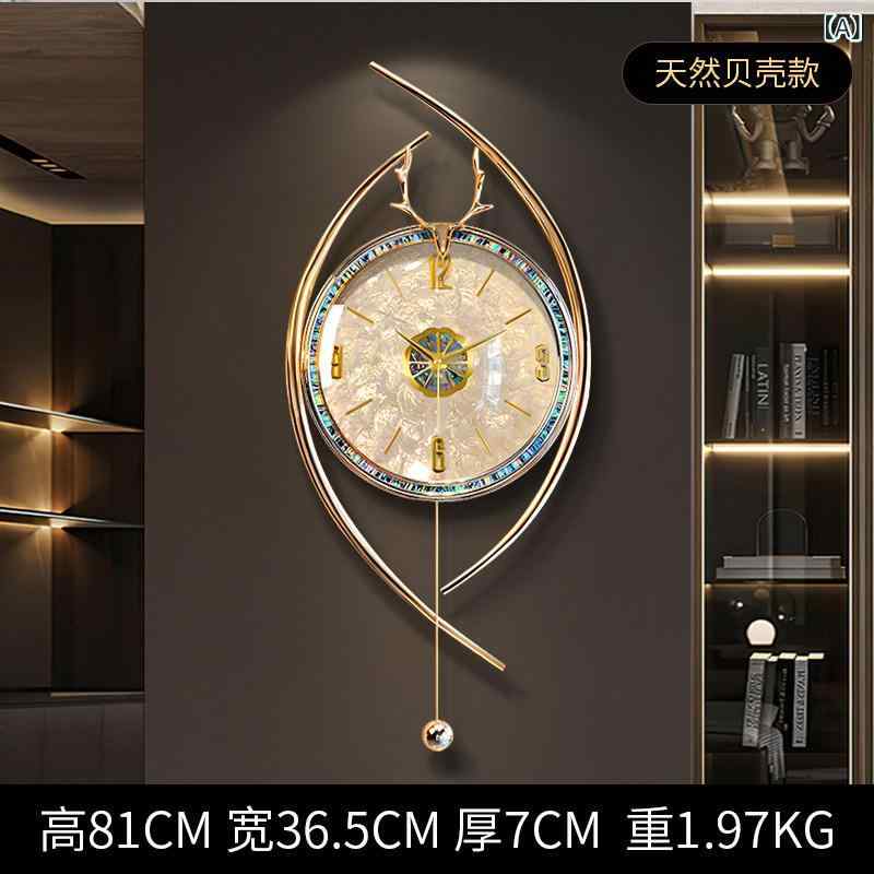 壁掛け時計 モダン リビングルーム用 家庭用 シンプル 高級感 アート調 大気 インテリア｜ベネフィメントショップ