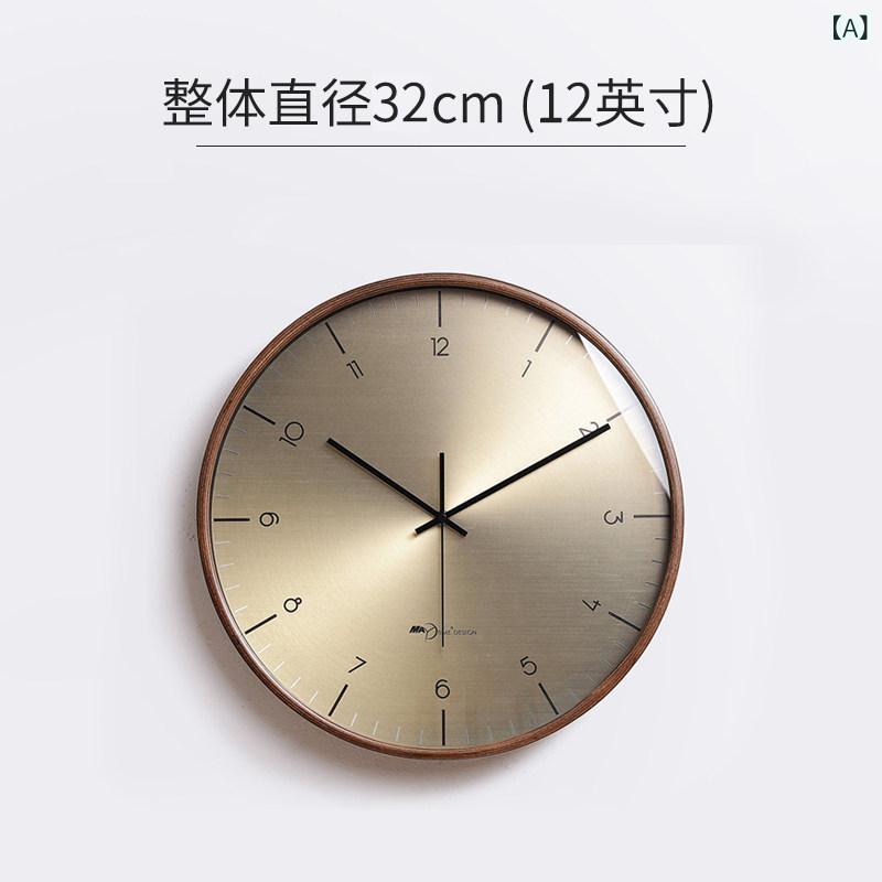 壁掛け時計 モダン シンプル 実木製 リビングルーム用 高級感 ナチュラル インテリア 木目調 家庭用 静かな デザイン｜ベネフィメントショップ