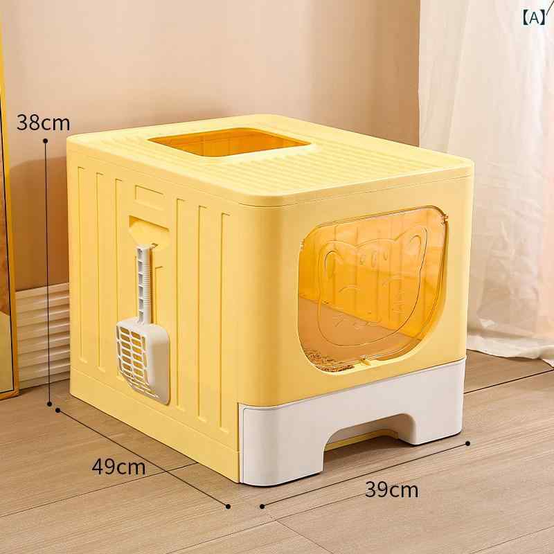 大型 猫室内用便器 密閉式 防臭 除臭 飛び散り押しとどめる キャットトレイ 室内用 愛玩動物せっ生 飾り気の無い洗い濯ぎ 役立つこと性 高耐久