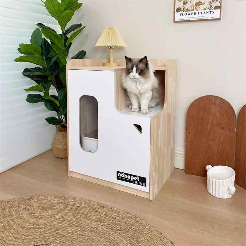 猫砂盆 納める押し入れ 実木製 密閉式 防臭 防手抜かり 砂飛び散り押しとどめる 分かりやすい 愛玩動物猫用 室内調度品 原料品 役立つこと的 パウダーコンパクト