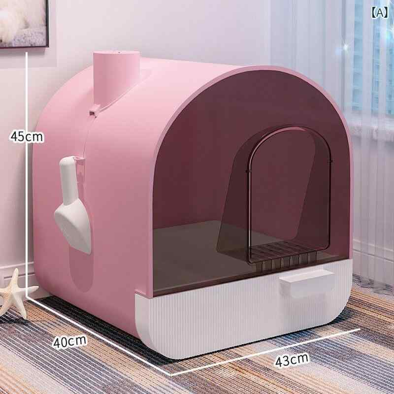 猫室内用便器 密閉式 防臭 飛び散り押しとどめる 砂脱腸帯押しとどめる 特大大きさ 子ネコ相応う 室内用 健康方腹積もり 飾り気の無い洗い濯ぎ 愛玩動物備品