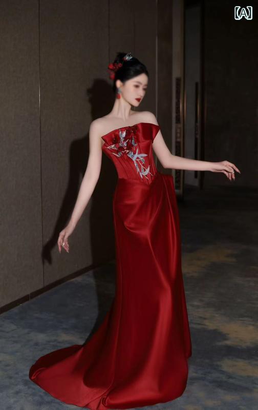 瀬戸ものお召しもの レディース 中国風 花嫁御寮用 敬酒服 赤 夕まぐれお召しもの エンゲージメント宴 春 心地よい 燕尾服衣装 住み家短い訪問服 御芽出度 映画化用