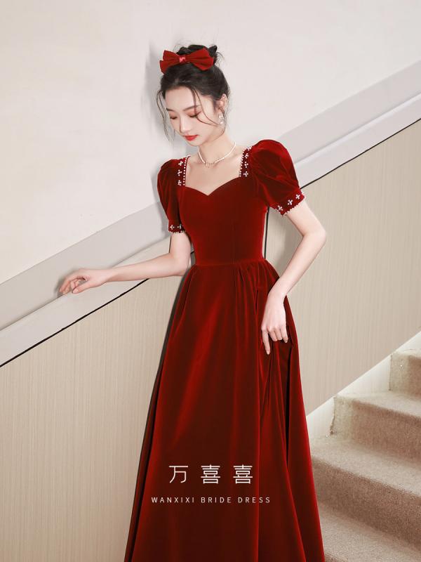 御芽出度御召しもの レディース 赤 天鵞絨 お嫁さん用 土手っ腹取りまかなう ゆったり影ぼうし ペティート フォーマル 衣裳 敬酒服風