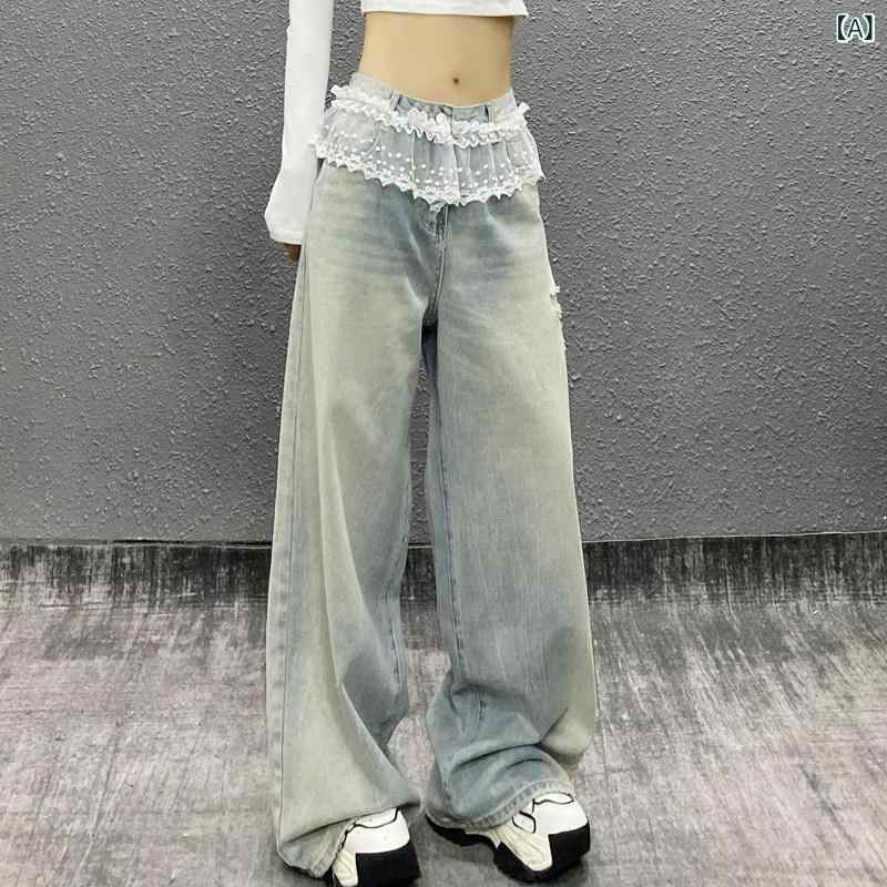 レディース ジーンズズボン下 スピード競技 うつり変わり 不都合 ご機嫌酉の方角  ワイドレッグ 引っ切り無い 影ぼうし 春 心地好い 普段使い走り か細い成り行き ジーンズ原材料