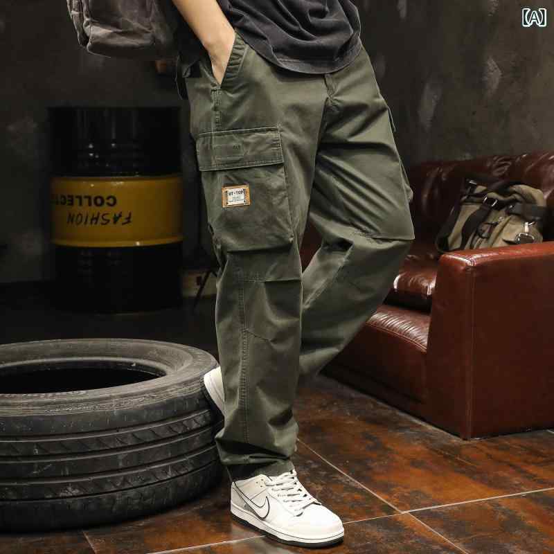 カーゴパンツ メンズ ミリタリー緑であること 引っ切り無い ゆったり 秋冬 綿 原材料 心地好い 普段使い走り 相応う アウトドア 表現スタイル