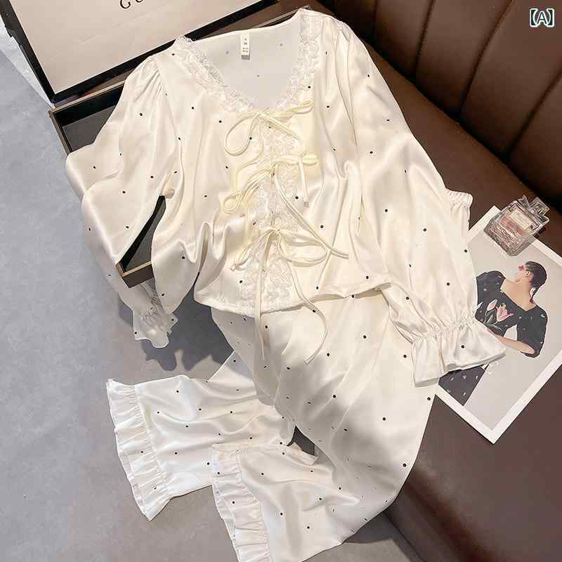 パジャマ 女性用 長袖 シルク 上下セット 高級感 ルームウェア 春秋 甘美 プリンセス スタイル 部屋着 絹素材 軽やか かわいい ｜ベネフィメントショップ