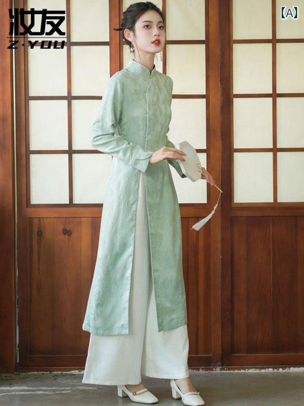 レディース 瀬戸ものお召しもの 衣装 漢服 仕掛ける 唐装 トップス 禅意 国風 日常着付ける 茶道 表現スタイル 今めかしい