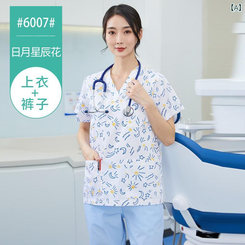 看護服 亭主もち用 獣医師 看護師 やり方ユニフォーム 綿混素材 花柄刷り上げる 土壌学 愛玩動物診療所 好いたらしい 軽さ 吸湿速乾