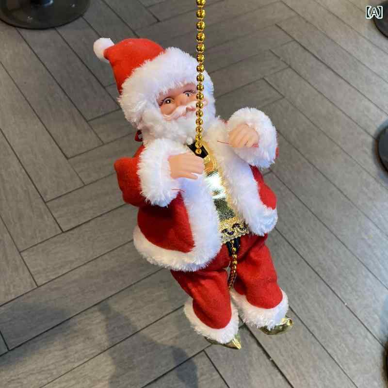 クリスマス飾りつけ 電動聖ニコラス 冬 動く図形 索条上り勾配 上がり段上り勾配 窓上り勾配 ビーズクライミング 身寄り用 室内装飾 手あそび 愛くるしい ひな形