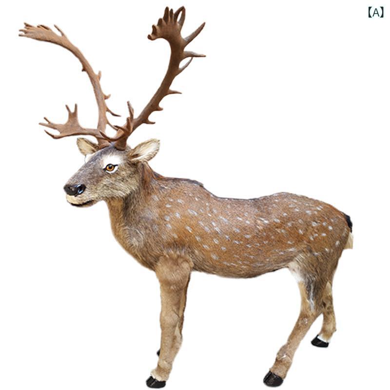 動物 フィギュア クリスマス 鹿 トナカイ 麋鹿 大型 置物 リアル 模型 装飾 インテリア 冬 デコレーション リアル志向 ディスプレイ|ベネフィメントショップ