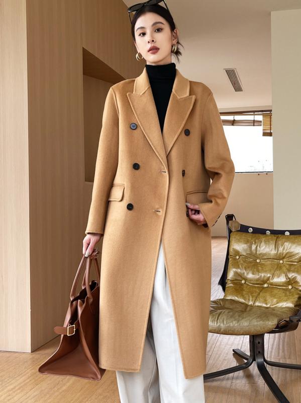 コート 女性用 秋冬 羊毛 ウール 修身 気質 正肩 毛・希 外套 中長款 体系カバー 大きいサイズ ゆったり 着痩せ 細見え お腹周り 二の腕カバー 高級感|ベネフィメントショップ