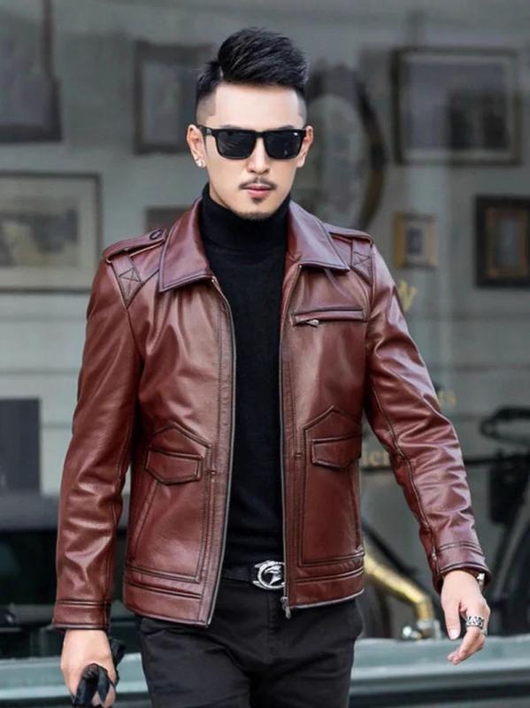 レザージャケット メンズ ライダースジャケット シングル 襟付き ショート丈 スリムフィット 柔らかい質感 軽量 秋アウター カジュアル ブルゾン 上着 羽織り 男性 紳士 モード系 シンプル 無地 防性 軽い着心地 動きやすい コーディネート プレゼ|ベネフィメントショップ