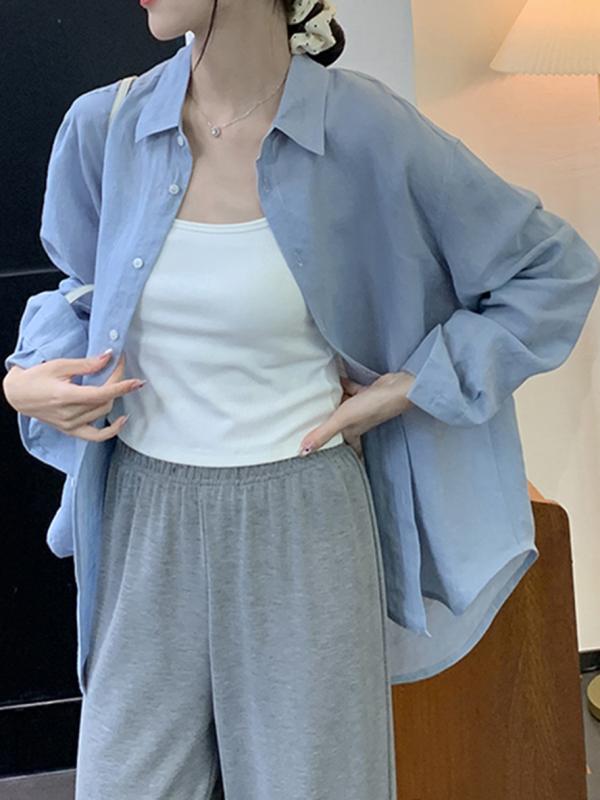 プルオーバー 成人女性用 ゆったり 着痩せ 麻 軽さ 春夏 薄っぺら 長袖 トップス 通い用 普段使い走り 吸湿速乾