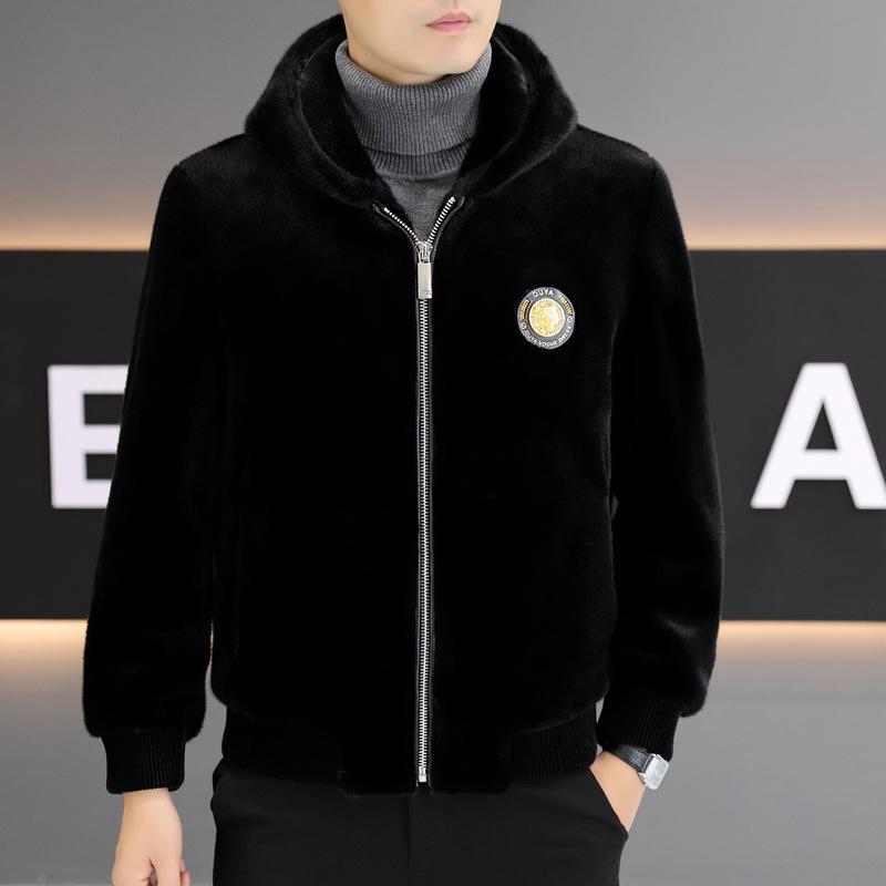 ジャケット 男性用 秋冬 アウター 防寒 暖かい 貂毛風 フェイクファー コート 厚手 暖かい 紳士服 大きいサイズ ゆったり 体型カバー 着痩せ 細見え お腹周り 二の腕カバー カジュアル ビジネス 通勤 普段使い 高級感 ブラック 無地 おしゃれ 羽｜ベネフィメントショップ