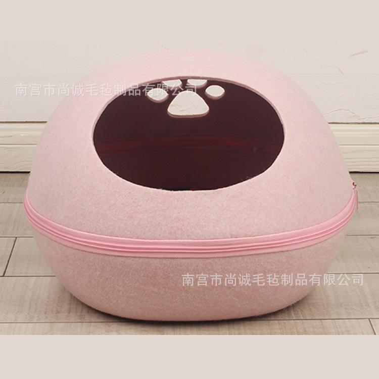 猫ベッド ペットハウス フェルト素材 半密閉型 多色 室内用 暖かみ 快適 寝床 猫の巣 柔らかい クッション性 屋内設置 休憩スペース ペット用品 ふわふわ 耐久性 簡単清掃 安全設計 猫のおうち 隠れ家 くつろぎ 癒しアイテム 日常使い 家族用|ベネフィメントショップ