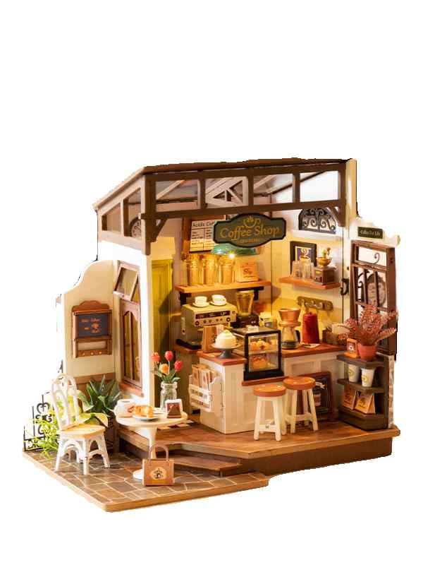 DIYキット 模型 木製 ミニチュア 組み立てハウス 喫茶店 カフェ コーヒーショップ ジオラマ 組み立て式 玩具 ドールハウス 立体パズル インテリア コレクション 趣味 知育玩具 雑貨 お洒落 かわいい おしゃれ 置物 室内遊び 木製模型 組み立てセ｜ベネフィメントショップ 9,254円