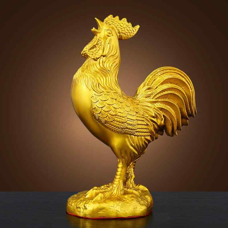 置物 鶏 ゴールド 雄鶏 金属製 インテリア 工芸品 リビング 玄関 卓上 飾り物 真鍮製 干支 縁起物 招福 ラッキーアイテム 金運 装飾品 高級感 雑貨 オフィス 事務所 開運 贈り物 ギフト オブジェ ディスプレイ 彫刻 リアル レトロ ヴィンテー｜ベネフィメントショップ