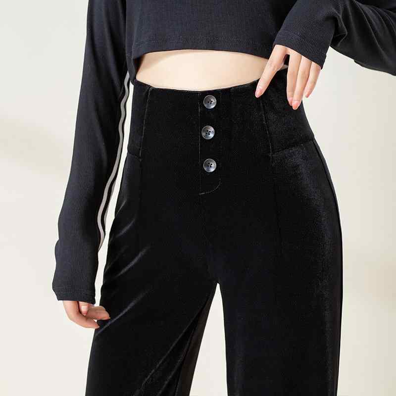パンツ レディース 大きいサイズ ベロア ワイドパンツ 秋 冬 ハイウエスト 着痩せ 細見え ゆったり 体型カバー 美脚効果 ストレートパンツ ロングパンツ ズボン 柔らかい ストレッチ素材 切り替え 落ち感 ドレープ感 部屋着 カジュアル エレガント ｜ベネフィメントショップ
