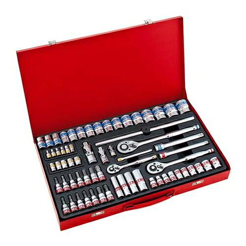 藤原産業 SK11 ソケットレンチセット TS-2465M 本格的 差込角 6.3mm 9.5mm 12.7mm ソケット65点 （ラッピング不可）｜テンクール（.QL）