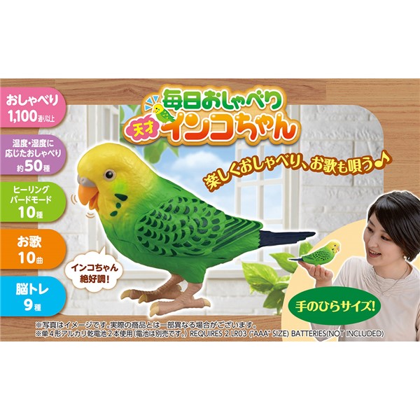 電池付き おしゃべり おもちゃ 玩具 毎日おしゃべり 天才インコちゃん タカラトミー 脳トレ 敬老の日 の贈り物に 祖父 祖母 一人暮らしの おじいちゃん おばあちゃん へのプレゼントにおすすめ みつはぴ Kanal9tv Com