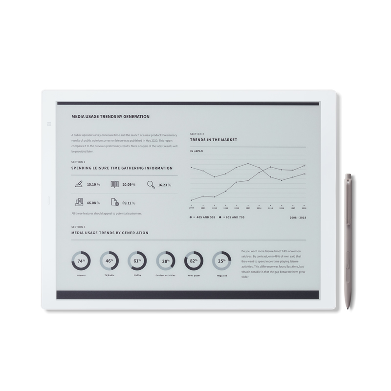 富士通 電子ペーパー クアデルノ A4サイズ 薄型 大画面 QUADERNO 軽量