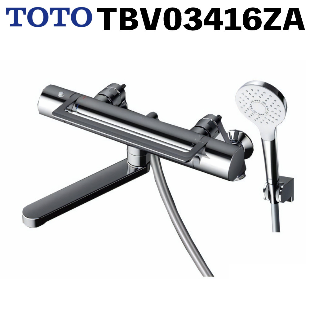 TOTO 浴室用壁付サーモスタット混合水栓 アーチハンドル 170mm コンフォートウェーブめっき110φ 寒冷地用 TBV03416ZA（ラッピング不可）（.QL）
