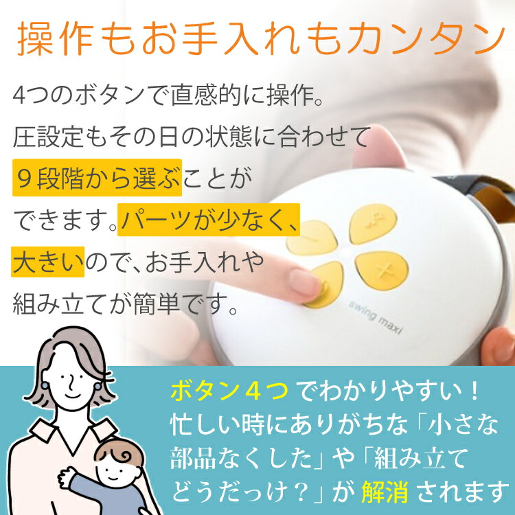 市場 メデラ正規品 メデラ スイング 両胸用さく乳器 Medela マキシ電動さく乳器 1年保証