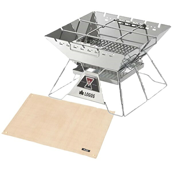 ロゴス the ピラミッドTAKIBI L & たき火台シート (80×60cm) 2点セット (81064162+81064021) 9962BF015 LOGOS(ラッピング不可)(.QL)|テンクール(.QL)