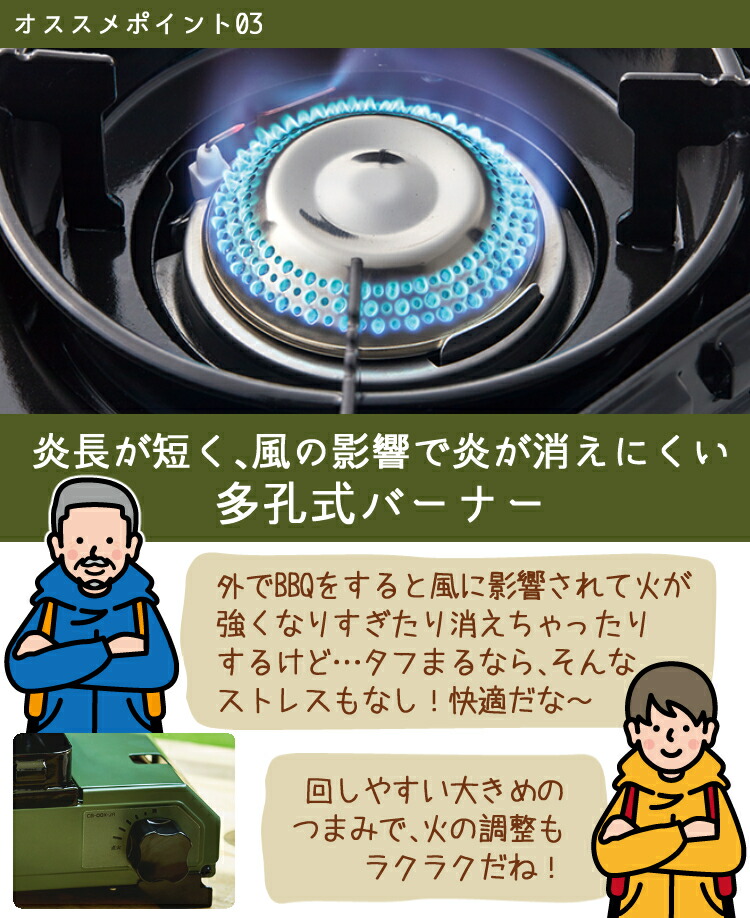 市場 レビューで札幌カレープレゼント タフまるジュニア カセットコンロ イワタニ CB-ODX-JR 岩谷産業 僕をキャンプに連れてってセットA