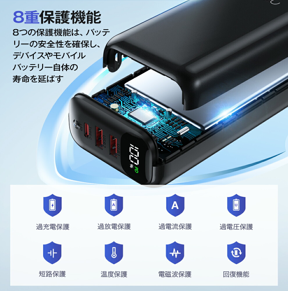 モバイルバッテリー\クーポンで3,980円●Max27w急速充電/60000mAn大容量モバイルバッテリー大容量小型SCP22.5W高速充電3台同時LED残量表示懐中電灯携帯充電器充電器安全回路保護持ち運び便利PSE認証災害時にも役立つ！iPhone/iPadmini/andoroid対応