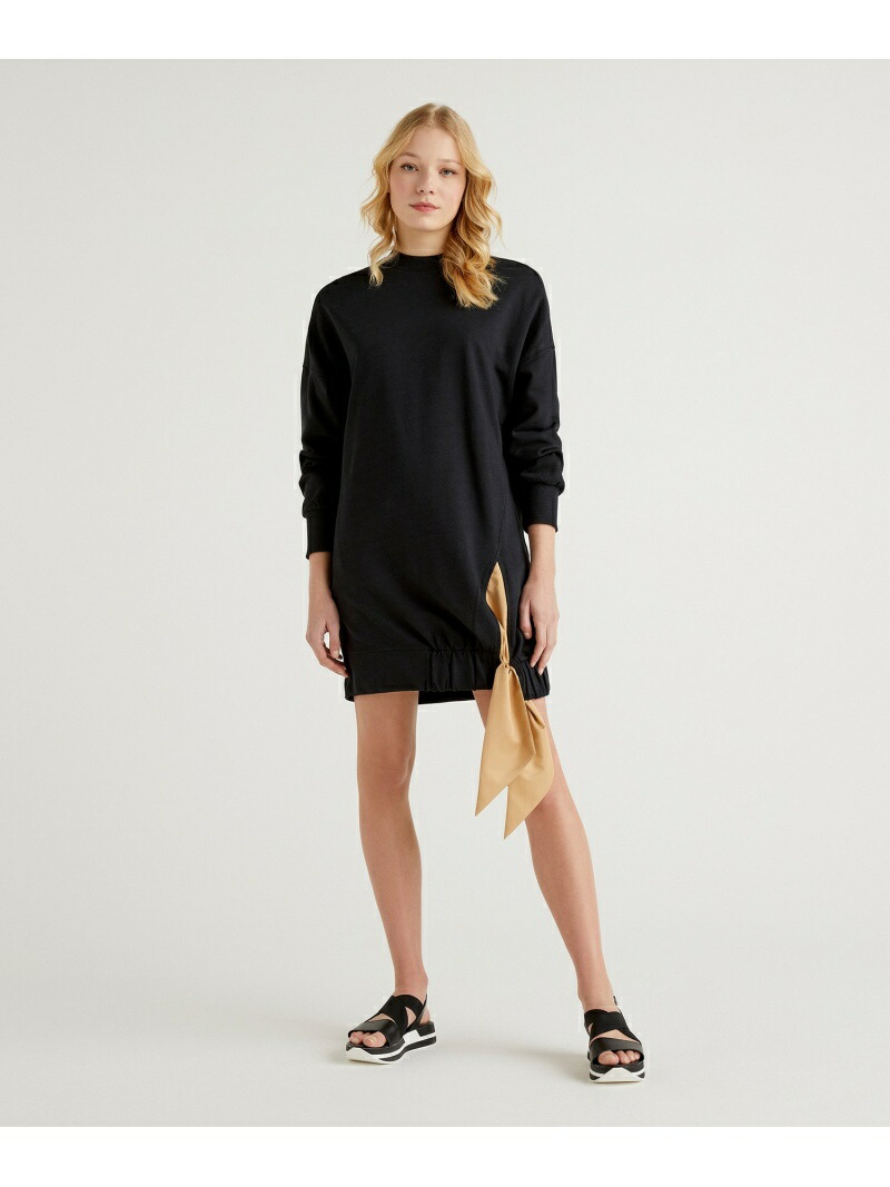 Sale 32 Off W モックネックサイドスリットリボン付き添い人長袖サック一安穏 Benetton United Colors Of Benetton ベネトン ユナイテッド カラーズ オブ ベネトン ワンピース 長袖ワンピース 涅色 Rba E 貨物輸送無料 Rakuten Fashion Msgtours Com