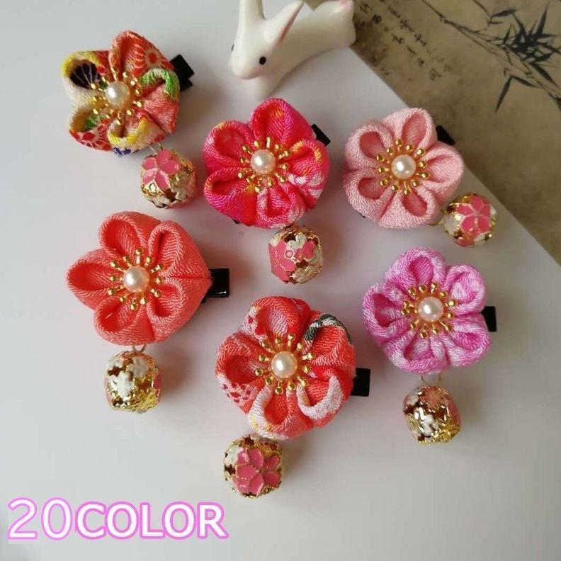 つまみ細工の髪飾り 小梅のヘアクリップ 赤色 つまみ細工の髪飾り 小梅