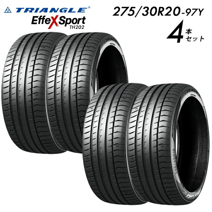 【タイヤ交換可能】【送料無料】275/30R20 97Y TRIANGLE TH202 サマータイヤ 20インチ トライアングル EffeX Sport 夏タイヤ 低燃費 タイヤ 1本 セダン スポーツカー 輸入車対応 20インチ トライアングルタイヤ 低燃費 静音【タイヤ4本セット】｜BENMASTORE　JAPAN 24,140円
