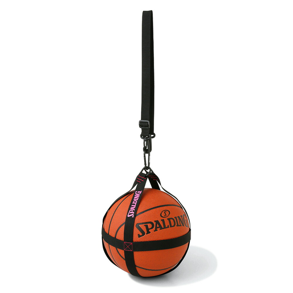 バスケットボールハーネス ブラック×マゼンタ 50-013MG 正規品 SPALDING スポルディング バスケットボール バスケ バッグ  ボールケース ボール 1個 メンズ レディース 男性 女性 ユニセックス 男女兼用 おしゃれ オシャレ 【特価】